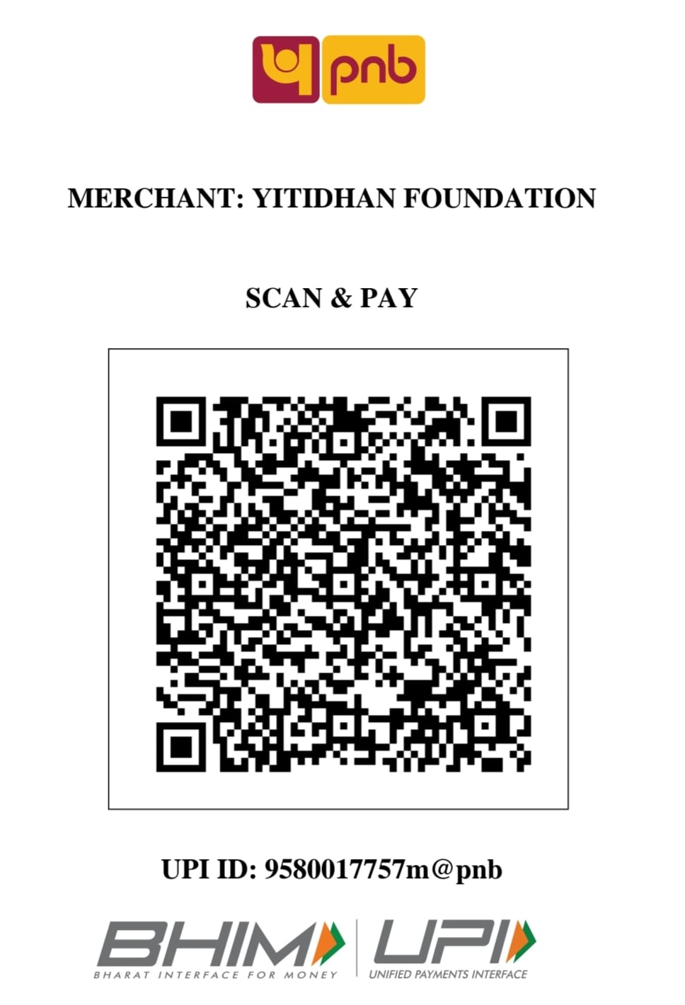 Yitidhan ₹500 Payment QR Code